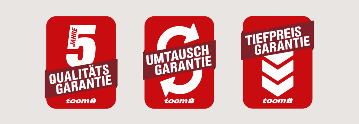 toom Headerbild 3 fach Garantie